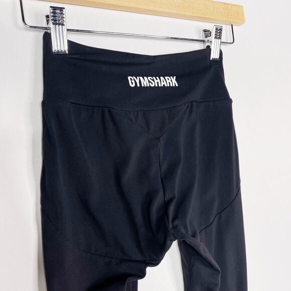 Gymshark Womens XSmall XS Black Side Mesh Pieced Leggings Workout Activewear Gym - Picture 9 of 9